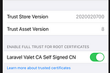 Trust Laravel Valet self-signed certificate for iOS development