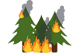 Representative illustration depicting a forest fire