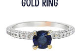 Blue Sapphire Diamond White Gold Ring