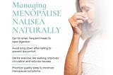 Infographic Managing Menopause Nausea Naturally