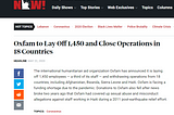 Reforms key when NGOs begin redundancies due to Coronavirus financial crisis