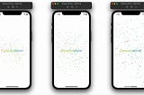 firework and confetti particles swiftui. like button animation. congratulation screen. swift