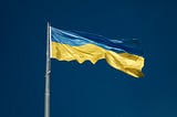 Ukranian flag waving