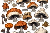 Mushroom images generated by AI.
