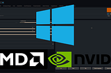 The AUTOMATIC1111 webUI and logos of Windows, AMD and NVIDIA