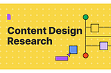 Ilustração com referência ao Figjam com o título de Content Design Research.