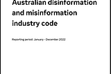 Meta’s third annual transparency report on Australia’s disinformation and misinformation industry…