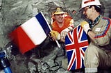 GB and France meet at the middle when drilling the Channel Tunnel