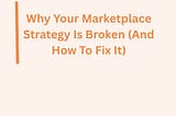 Why Most Brands Fail to Scale on Marketplaces