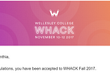MLH 2018: WHACK, Wellesley Hacks