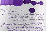 Fountain pen Ink review ~ Montegrappa Violet