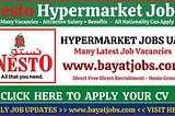 Nesto Hypermarket Careers Latest Vacancies in UAE