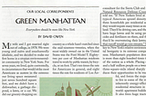 Green Manhattan, Why New York City is the Greenest City in America