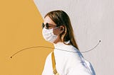 Women in mask protecting against virus