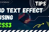 3D Text Effect with simple code using CSS3 #CSS #CSS3 #HTML #Web_Tips #3DText