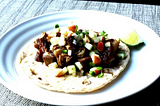 “Plastered” Pork Tacos with Apple-Jalapeno Salsa — Main Dishes
