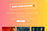 Spoil Your Enemies — Send anonymous tv show spoilers via SMS 📺