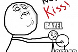 “Now kiss” meme with bazel and gitlab.