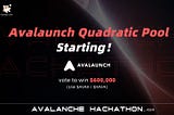 Avalanche Asia Hackathon announces all it’s quadratic funding pools of up to $600,000 from matching…