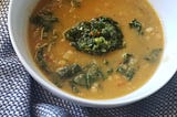 Rustic Kale and White Bean Soup topped with Gremolata