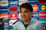 Zlatko Dalić at a press conference before the match against Albania in Hamburg