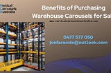 Discover the game-changing benefits of warehouse carousels for sale. Boost efficiency, cut costs, and optimise space in your warehouse operations today!