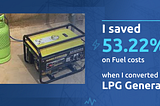 Changing my Generator to LPG saved me 53.22% on Fuel Costs.