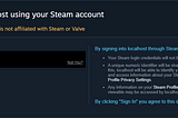 Sign in through Steam using NodeJS