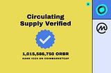 Orbler’s Circulating Supply: Now Verified on CoinMarketCap!