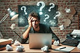 man with question marks