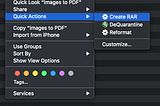 Using Automator and WinRar to make RAR archives on Mac