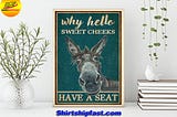 LUXURY Retro teal why hello sweet cheeks have a seat donkey poster