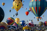 International fiesta paints New Mexico’s skies with vibrant hot air balloons.