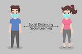 Social Learning With Social Distancing