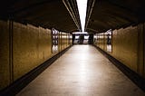 Empty underground hallway