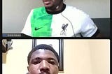 Victor and Eniola on a virtual call