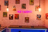Author’s own photo of a wall inside Charlotte’s Day & Night Cereal Bar.