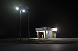 Chasing dollars. Photo of a Chase ATM at night.