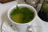 Having Green Tea in the Morning Makes the Day Perfect with My Daughter