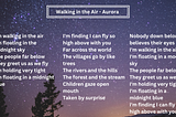 Aurora’s Walking in the Air’ – A Poetic Journey Above the Clouds