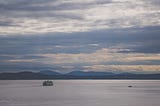 Puget Sound ferry Seattle to Bainbridge Island at dawn