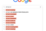 Google Autocomplete Pushed Civil War narrative, Covid Disinfo, and Global Warming Denial