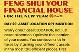 Feng Shui Your Financial House — Day 29