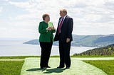 U.S. President Donald Trump meets with German Chancellor Angela Merkel