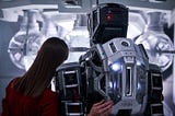 Movie “I am Mother” picture between the human Daughter and the robot Mother