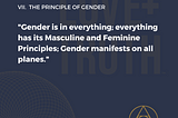 THE PRINCIPLE OF GENDER