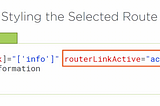 Styling Routes — Angular