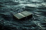 A reading box, emerging from the waters of a dark and troubled sea.