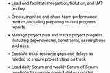 A Scrum Master job description