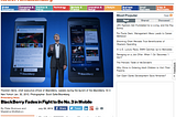 Headline of BlackBerry struggling from business week